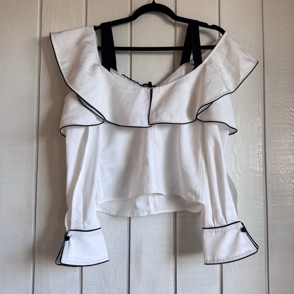 Self-Portrait Off-The-Shoulder Ruffle Blouse - Picture 3 of 8